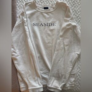 Seaside White Ribbed pullover
